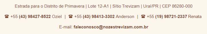 Estrada para o Distrito de Primavera | Sítio Trevizam (Produtor de nozes pecan do Paraná) | Uraí/PR | CEP 86280-000